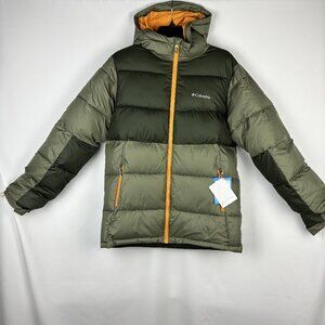 Youth XL Pike Lake II Green Orange Full Zip Puffer Long Sleeve Hooded Jacket